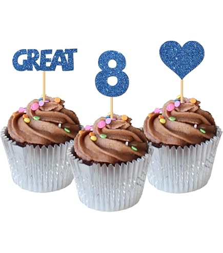 'Great To Be 8' Banner – Ca. 1,8m Lange Geburtstagsdeko Mit Glitzer Für Jungen & Mädchen Zum 8. Geburtstag