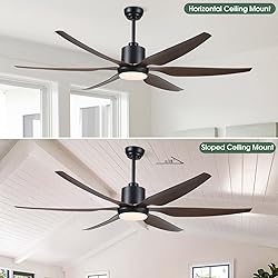 Kviflon 66 inch Large Ceiling Fans with Lights
