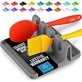 Zulay Kitchen Spoon Rest for Multiple Utensils High Heat-Resistant Silicone Drip Pad, BPA-Free Spoon Holder for Stove Top, Ki
