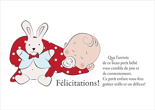 Carte de bébé, carte de félicitations pour la naissance avec bébé ...