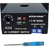 Current Sensing Relay AC Current Sensing Switch 0-30A Normally Closed Current Sensor Monitoring Relay (N30)