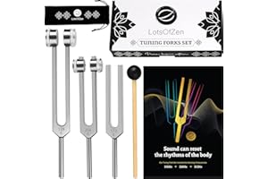 Tuning Forks (128Hz, 256Hz, 512Hz) — Authentic Body Weighted Tuning Forks Set for Chakra — Yoga and Meditation Accessories — 