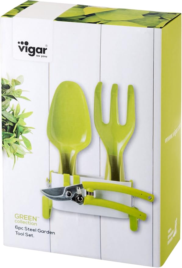 Vigar Set Herramientas Jardín Verde y Blanco 4x3x20 cm: Amazon.es ...