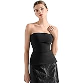 SUUKSESS Women Double Lined Going Out Trendy Tube Tops Side Split Sexy Tank Tops