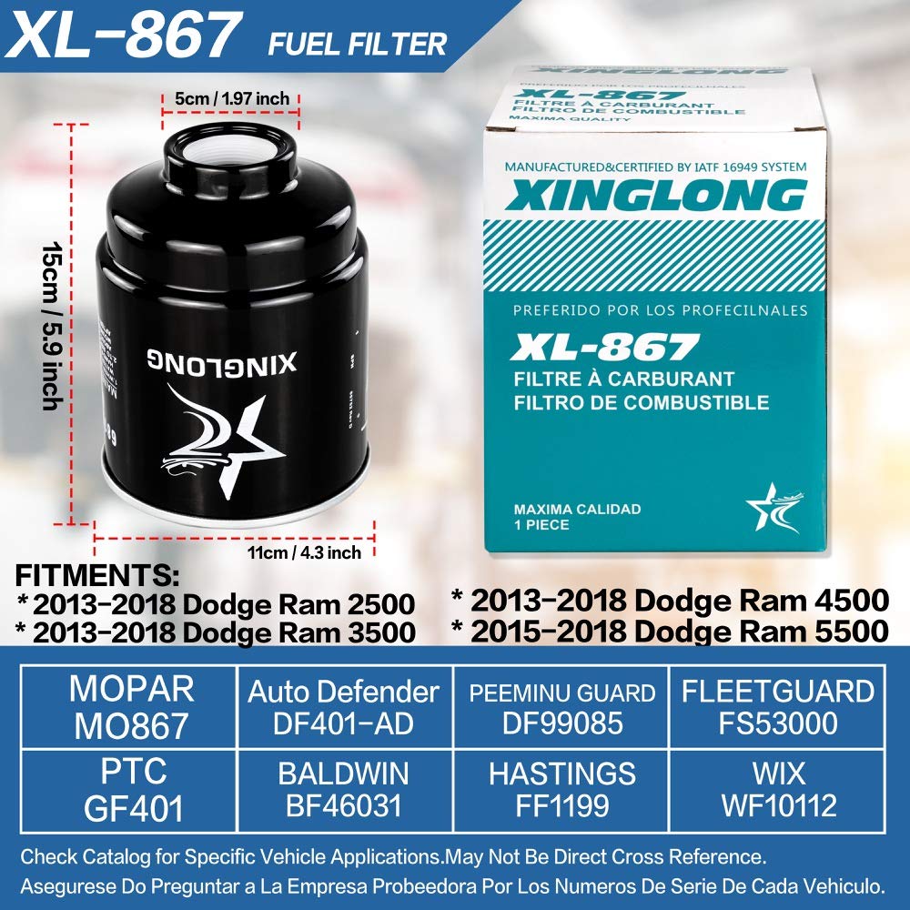 Fuel Filter 6.7 Cummins Diesel Water Separator Set For 20132018