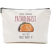 Speech Therapy Gifts For Speech Language Pathologist, Speech Therapist Gift for Women, Speech Therapist Appreciation Makeup Bag, Therapist Cosmetic Bag - Speech Language Pathologist Help Taco