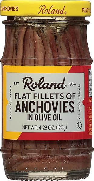 ROLAND FOODS FLAT FILLETS OF ANCHOVIES IN OLIVE...