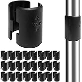 Wire Shelf Clips - 28 Pack Plastic Metal Shelf Clips, 1 Inch Wire Shelf Clips for 1" Post, Black Wire Shelving Clips- Shelving Sleeves Replacements for Wire Shelving System (14 Pairs)