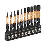 toolant 10pcs (SAE) 1/4' Hex-Shank S2 Steel Hex