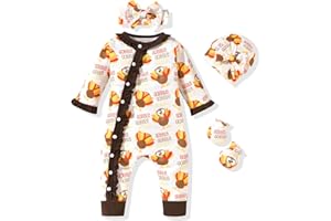 Aalizzwell Baby Girls Romper Outfit Fall Winter Clothes with Accessories