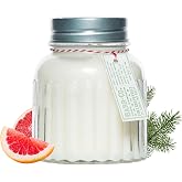Barr-Co. Fir &amp; Grapefruit Apothecary Jar Candle, 20 oz | Bright Woody Citrus, 100% Vegetable &amp; Soy Wax, Candles for Home, 120-Hour Burn Time, Clean Burning