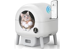 CCEOO TOY Self Cleaning Litter Box, 103L Automatic Litter Box for Multiple Cats, App-Controlled with Safety Protection, Includes 1 Roll of Trash Bags and Mat