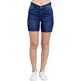 Judy Blue Women's High-Rise V-Front Waistband Bermuda Denim Shorts