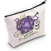 BLUPARK DND Warlock Makeup Bag Warlock Dice Gift Warlock Inspired Cosmetic Bag DnD Warlock Gift DnD RPG Gift for Fans DND Zipper Pouch Bag (canvas, Warlock Bag)