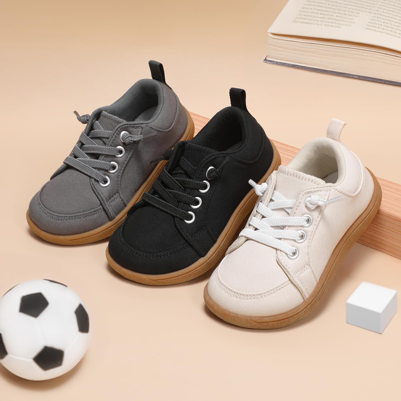 STQ KIDS Toddler Wide Toe Box Shoes: Girls Barefoot Shoes Kids Tennis Shoes Girl Sneakers Non-Slip Zero Drop,Toddler First Walking Shoes Flex Comfort Outdoor Graphite Black Toddler Size 10