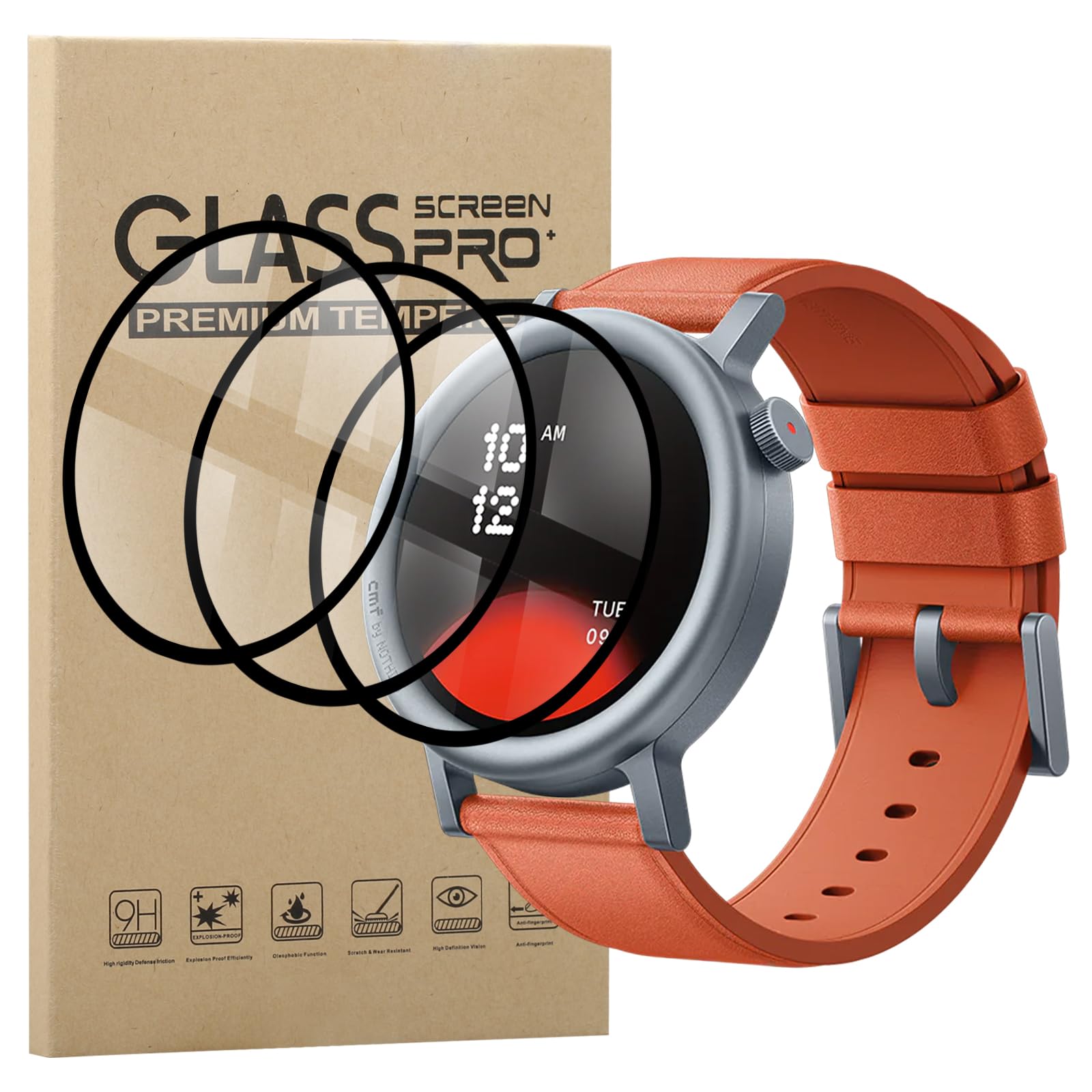 KZIOACSH Screen Protector for CMF by Nothing Watch Pro 2, 3 Pack 3D Curved Edge Anti-Scratch Protective Film [Not Glass] High Definition Transparent Anti-Fingerprint Shatterproof PET Cover Film