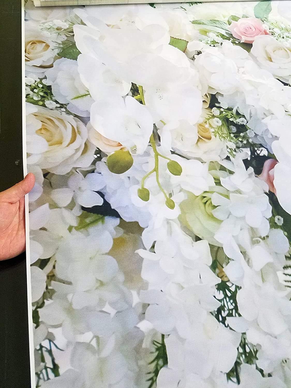 Avezano 6x4ft White Flower Wall Backdrop Roses Floral Curtain Flower Sea Photography Background for Bridal Wedding Infant Newborn Baby Shower Birthday Party Photo Studio Props - Image 4