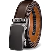 KEMISANT Belt Men, Sliding Ratchet Belt Genuine Leather For Gift Mens Dress Pants Oxfords,Size Adjustable