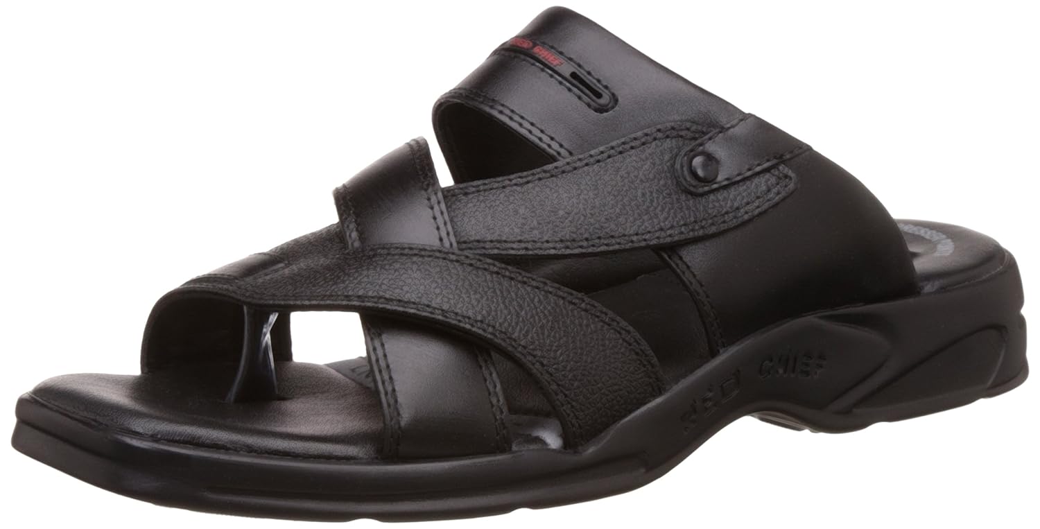 red chief black slippers