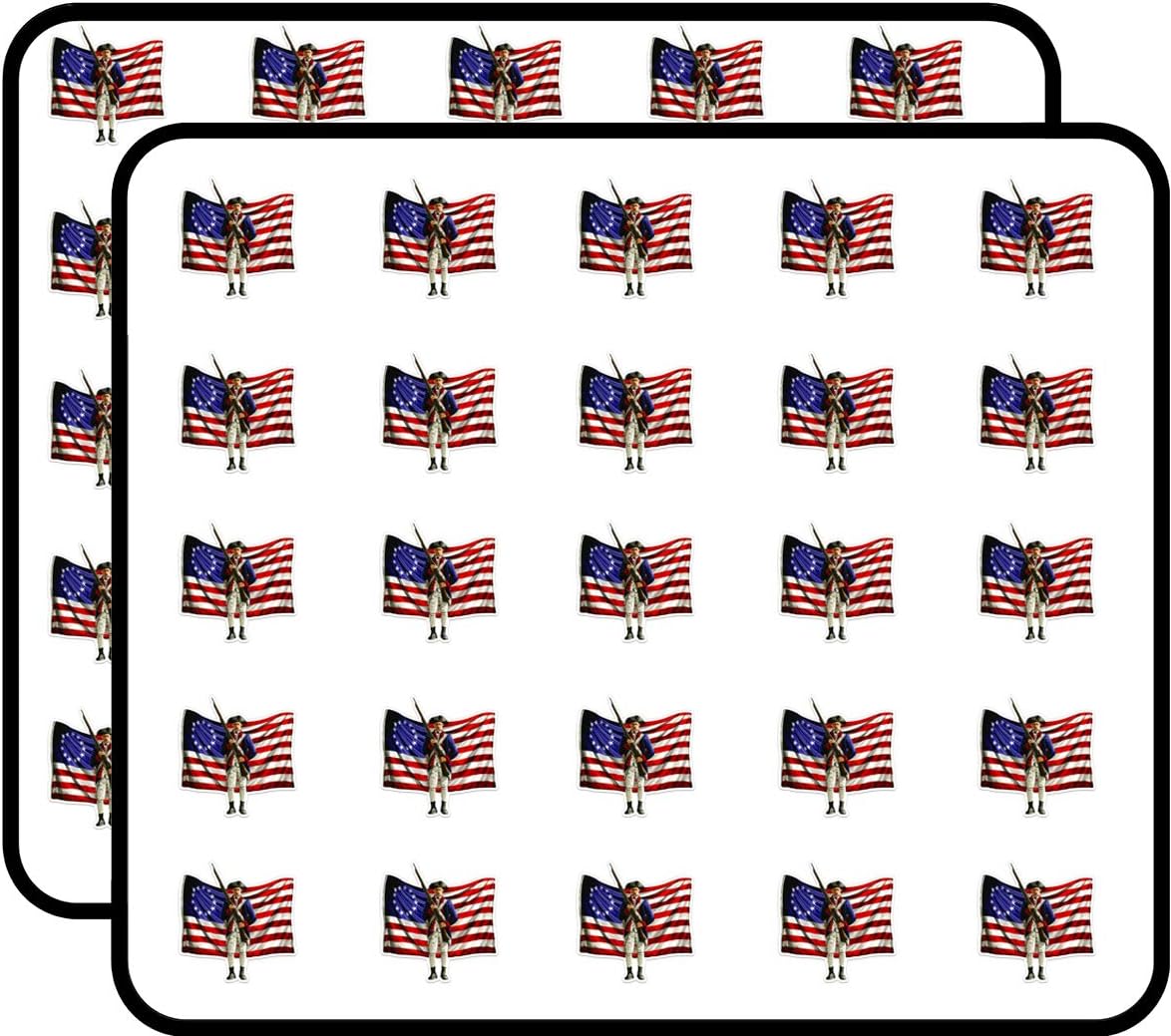 Amazon Com American Revolution Patriot Flag Sticker For Scrapbooking Calendars Arts Kids Diy Crafts Album Bullet Journals 50 Pack