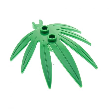 Bausteine gebraucht 1 x Lego System Pflanze grün 6x5 Blatt Palmen Blatt Dicker offener O - Clip Palme Leaves Swordleaf Set 70