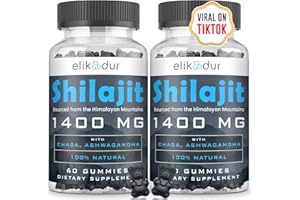 ELIKADUR 84,000 MG Shilajit Gummies, Organic Shilajit Gummies with 85+ Trace Minerals, Fulvic Acid, Shilajit for Men & Women, Shilajit Resin, Shilajit Himalayan Organic for Energy, Sugar-Free, 120 Count