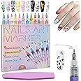 12 Colors Nail Art Pens Set, Nail Doodle Pens for Kids, Nails Art Markers for Gel Nails, For Nail Art Design DIY (1 PCS)