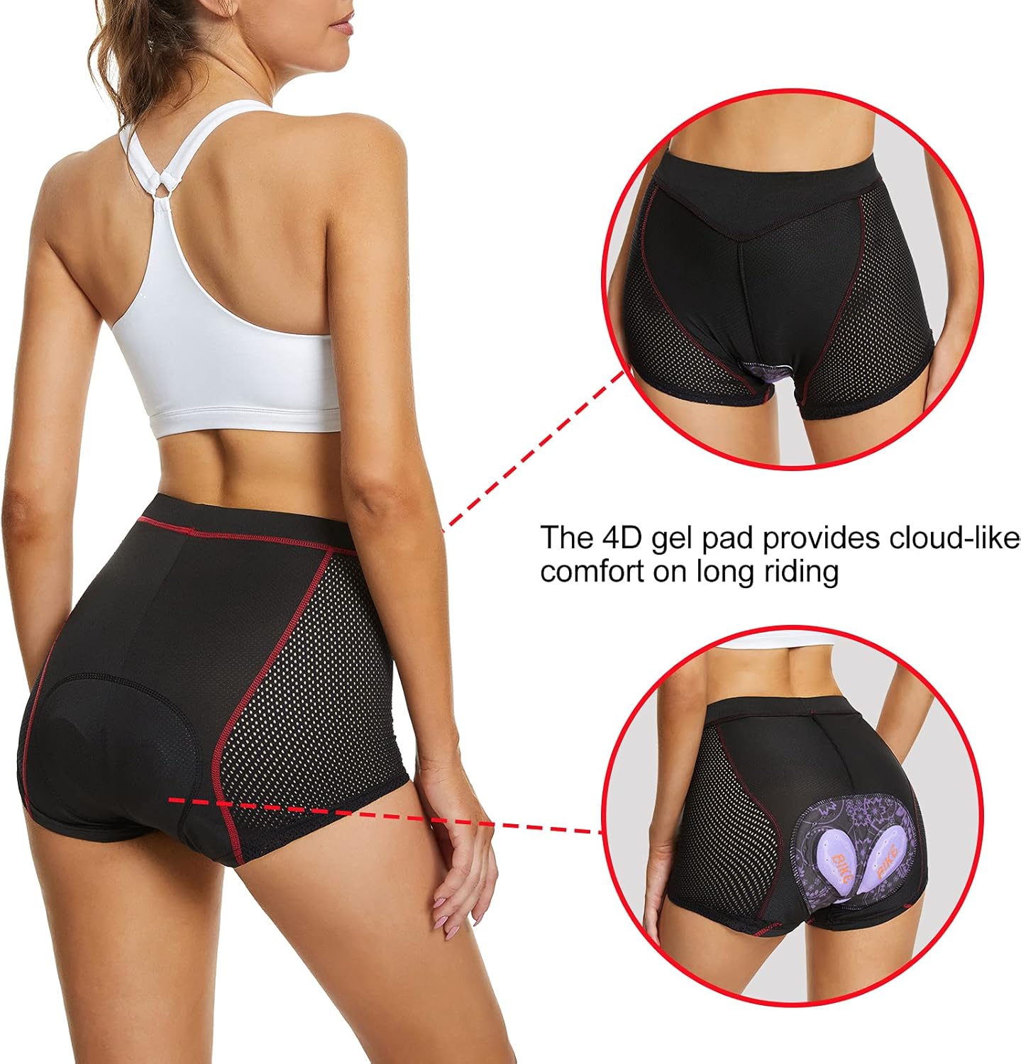 Women’s Cycling Underwear, Bike Shorts 4D Gel Padded Breathable Cycle Riding Biking Undershorts: Clothing