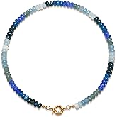 BONNY BOXX Handmade Colorful Rondelle Gemstone Beaded Necklace for Women Fall Gift