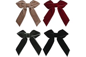 DEEKA 4 PCS 6" Large Velvet Bows Hair Clips Barrettes Hair Accessories for Women and Girls