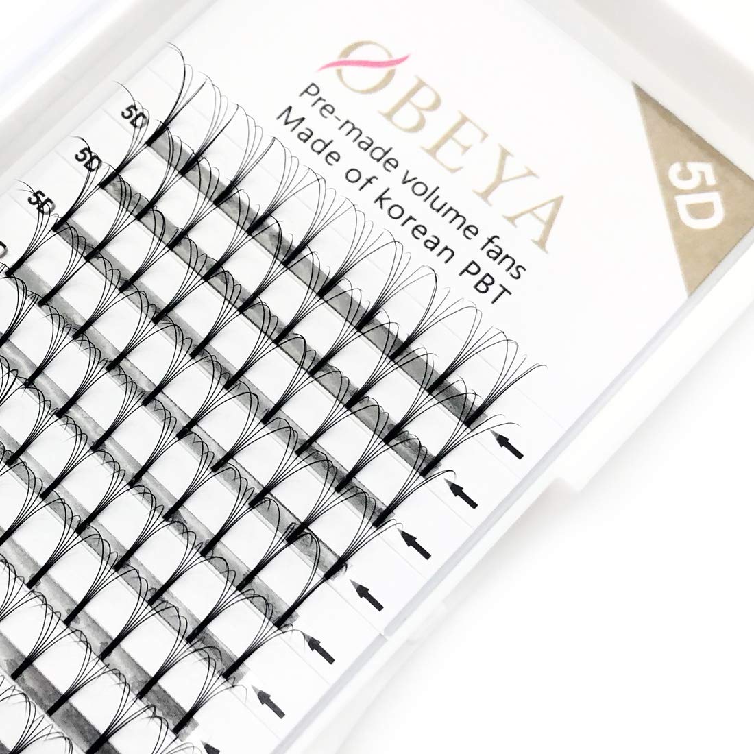 Premade Fans 5D Volume Lashes 0.10 D Curl Volume Lash Extensions 13mm Single Length Long Stem Premade Lash Fans (0.10D-13mm)