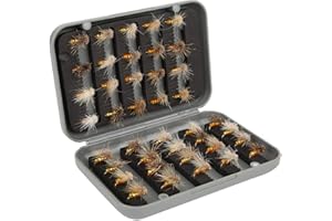 Fly Fishing Lure, 40PCS Fly Lure with Hook, Fly Fishing Lure Bait Fishing Kit High Carbon Steel Stream for Lake Pool River