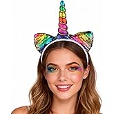 Love Sweety Unicorn Headband Rainbow Crown Halloween Animal Ear Headband Costume Hair Bands