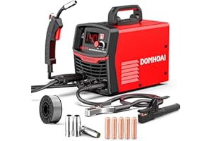 DOMHOAI Mig Welder 110v,Flux Core Welder 140Amp 3-in-1 IGBT Inverter Welder,110V Flux Core MIG/Lift TIG/Stick Welding Machine with LCD Display，Portable IGBT Inverter