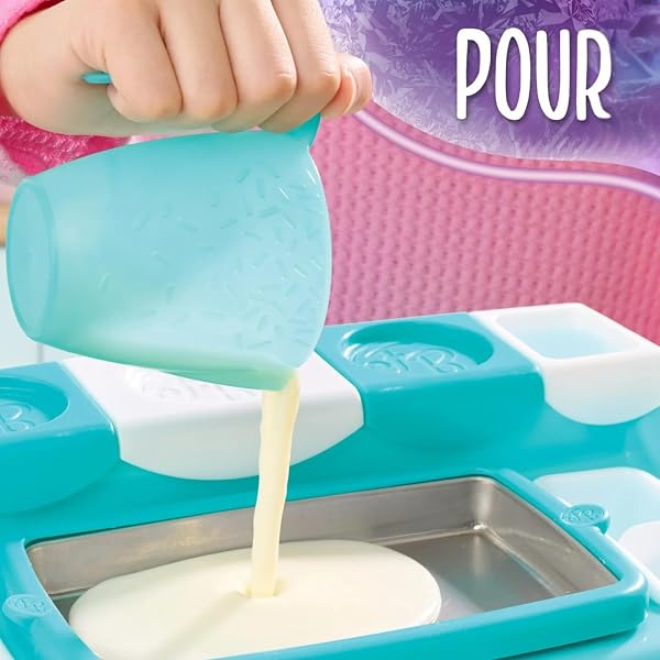 FREEZY BAKE ICE CREAM MAKER DELUXE SET FOR KIDS, 8 PIECE SET WITH 1 ICE CREAM MIX, AGES 8+