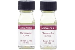 LorAnn Oils Super Strength Flavoring - Used For Candy Making, Flavoring, Baking, Hard Candy, & Flavor Oils - Bold, Natural Flavors 4X Stronger Than Extracts, Cheesecake, Pack of 2, 0.125 fl oz