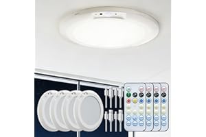 FIONSUN Motion Sensor Light Indoor, Rechargeable Ceiling Light with Remote Control,10000mAh Battery Operated Closet Light,Mag