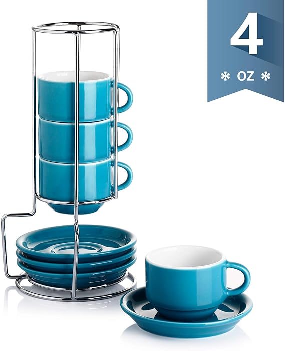 Sweese 405.107 Porcelain Stackable Espresso Cups with