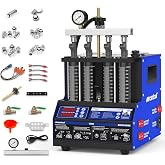 MRCARTOOL V308 Fuel Injector Cleaner Machine with Pulse Ultrasonic Cleaning | 2L Heated Cleaning Tank, 4 Cylinder Tests for Leaks, Uniform, Spray Pattern &amp; Flow, Fixes Misfires Rough Idle for Cars motors