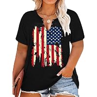 Women's American Flag T-Shirt - 4th Of July Patriotic Graphic Tee, Raglan Short Sleeve Top - Soft Cotton Blend, Sizes S-XXL