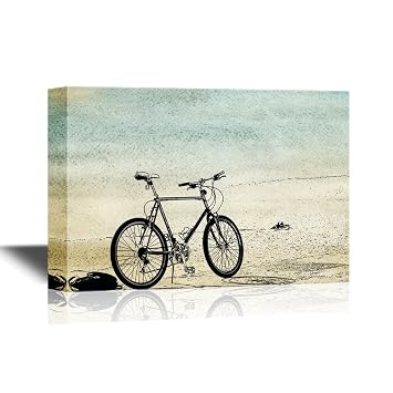 Amazon.com: wall26 - Canvas Wall Art - Abstract Art with a Bicycle on