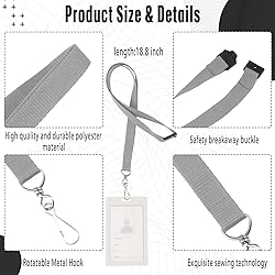 Patelai 60 Pcs Breakaway Lanyards with J Hook Bulk