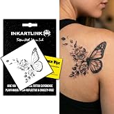 INKARTLINK Butterfly 8 Temporary Tattoos, Realistic Waterproof | Semi Permanent Tattoo, Body Stickers for Women &amp; Men, Last 7-15 Days, Party Favors, Non-reflective, Exquisite Packaging