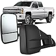 OCPTY Rearview Mirrors, Power Heated Towing Mirrors For 2014-2018 For Chevy Silverado 2014-2018 For Gmc Sierra With Black Housing