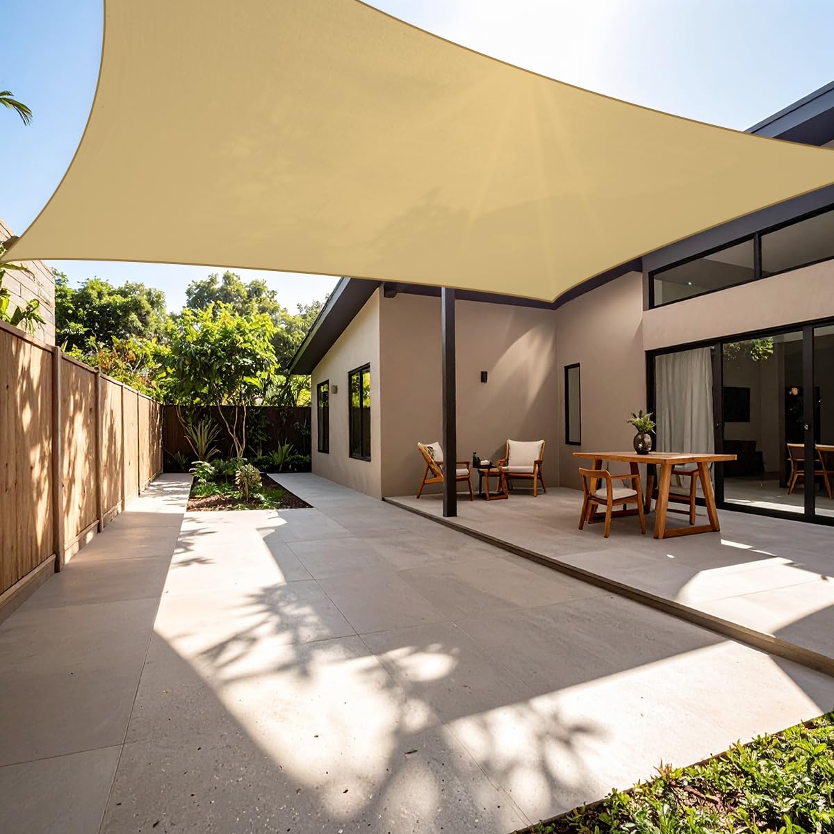 Green Bay Sun Shade Sail Garden Patio Yard Party Sunscreen Awning Canopy 98% UV Block Rectangle Sand 4x3m