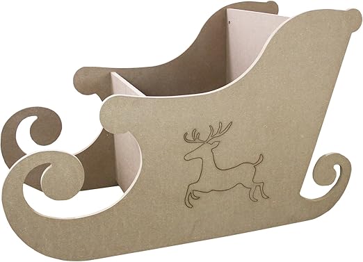 Slitta Di Babbo Natale In Legno Monster Shop - Slitta di Babbo Natale per Natale 120cm Semplice Senza