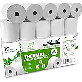 CLIPRA 3 1/8 x 230 Thermal Paper Receipt Rolls (10 PACK) [USA Based Brand] 55 GSM - Compatible with All POS Systems, Cash Registers - BPA Free, Premium Quality Receipt Paper Rolls