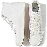 Uoidru High Top Sneakers for Women Canvas Shoes White Canvas High Tops Women Casual Shoes Lace Up Fashion Sneakers