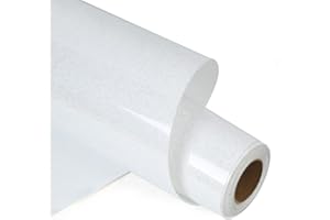 HTVVETUR White Glitter Heat Transfer Vinyl Iron on Vinyl - 12" x 6ft HTV Vinyl for Shirts, Cameo - Easy to Cut & Weed for Heat Vinyl Design (Z1 Glitter White, 6FT)