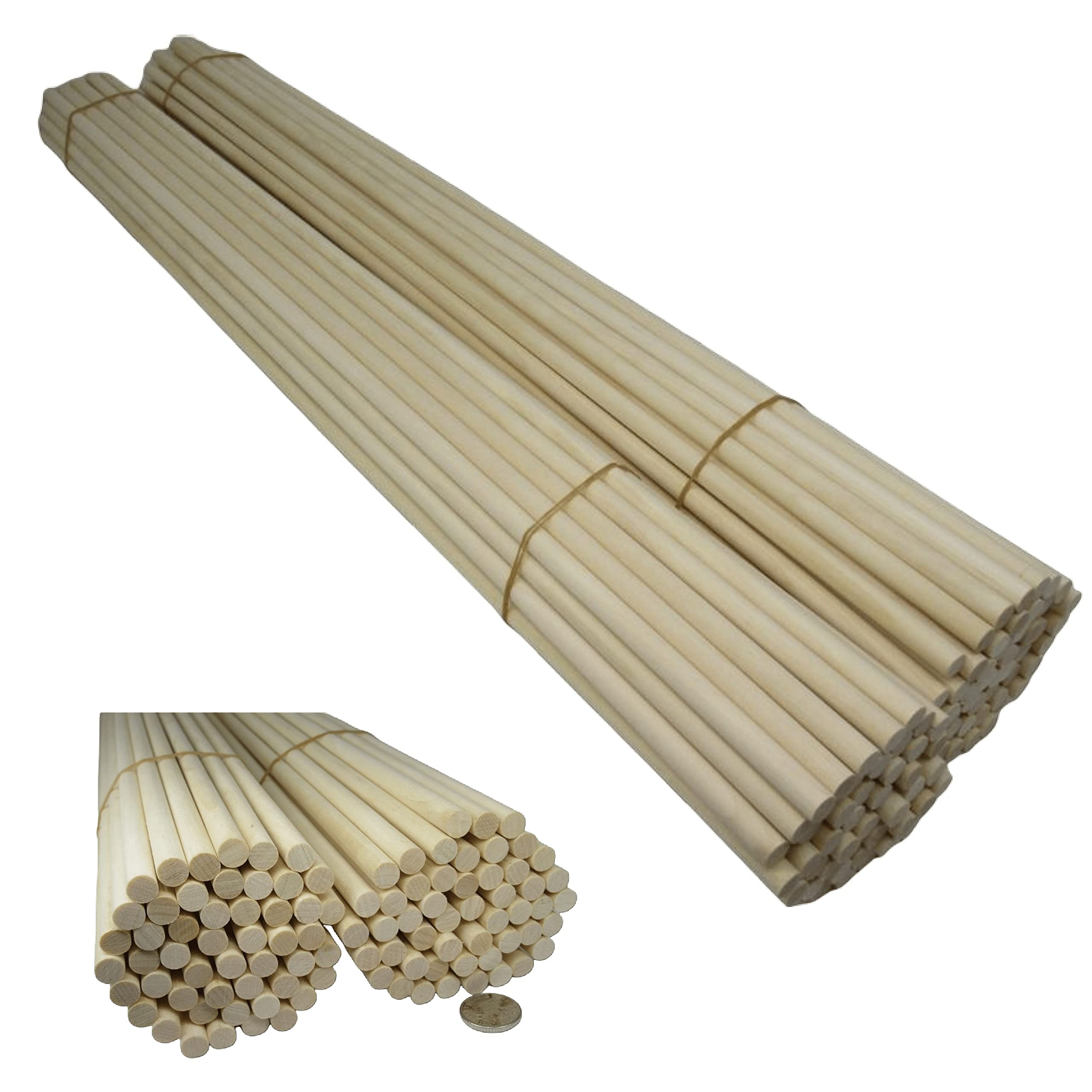 Trustleaf 60cm x 8mm Birch Hardwood Wooden Dowels/Craft Sticks (100 Pack)